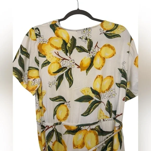 Lulus Ala Tart Lemon Print Wrap Dress - Picture 7 of 11